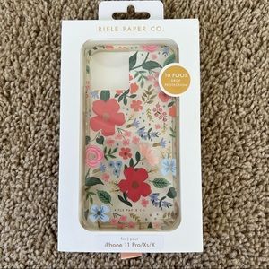 Rifle Paper Co iPhone 11 Pro/X/XS case in Clear Wild Rose